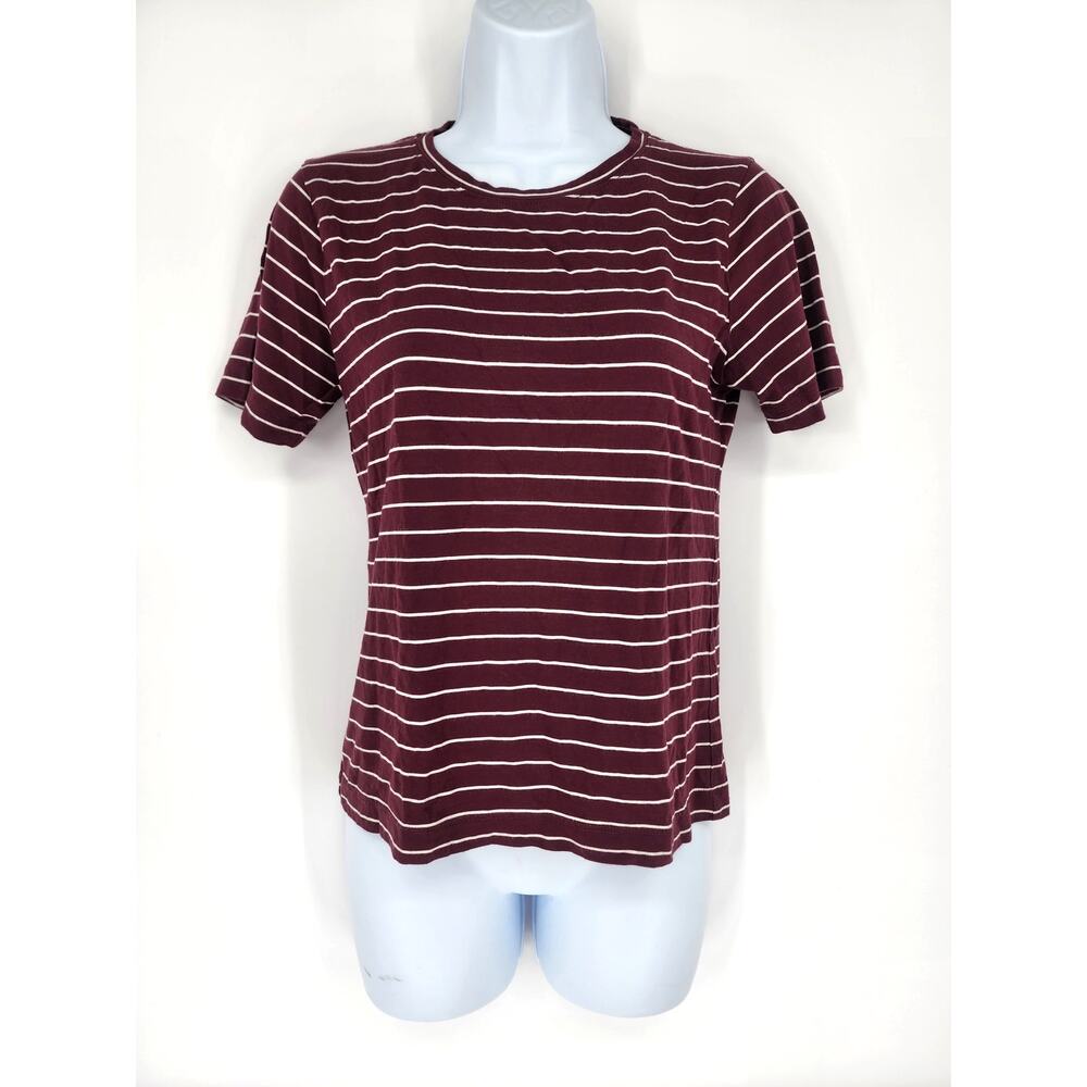 Alex Mill Burgundy Striped Blouse